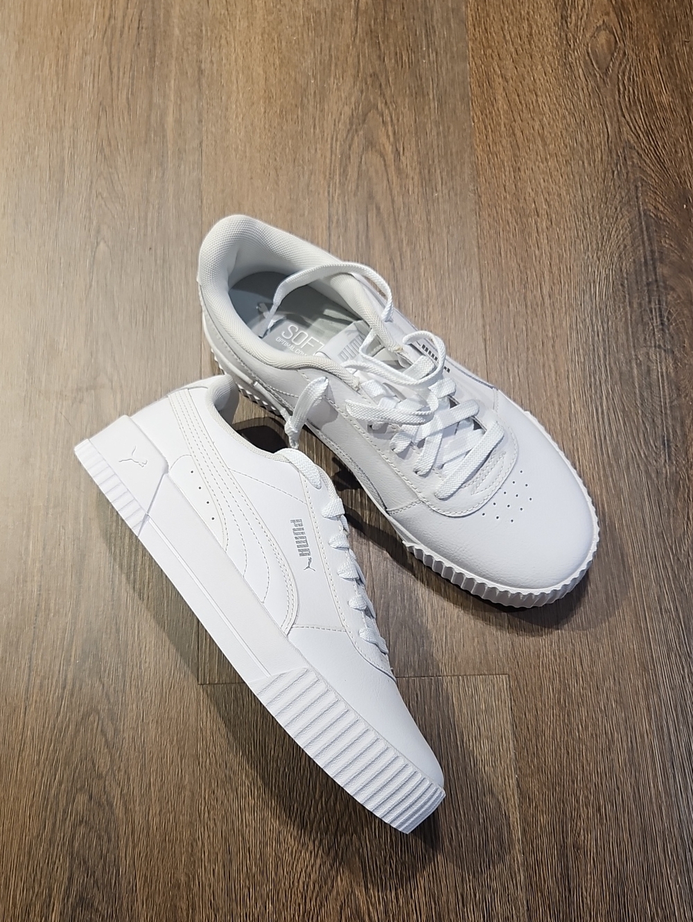 Puma Women's All-White Soft-foam  Lace-Up Sneakers NWOT, SZ 10